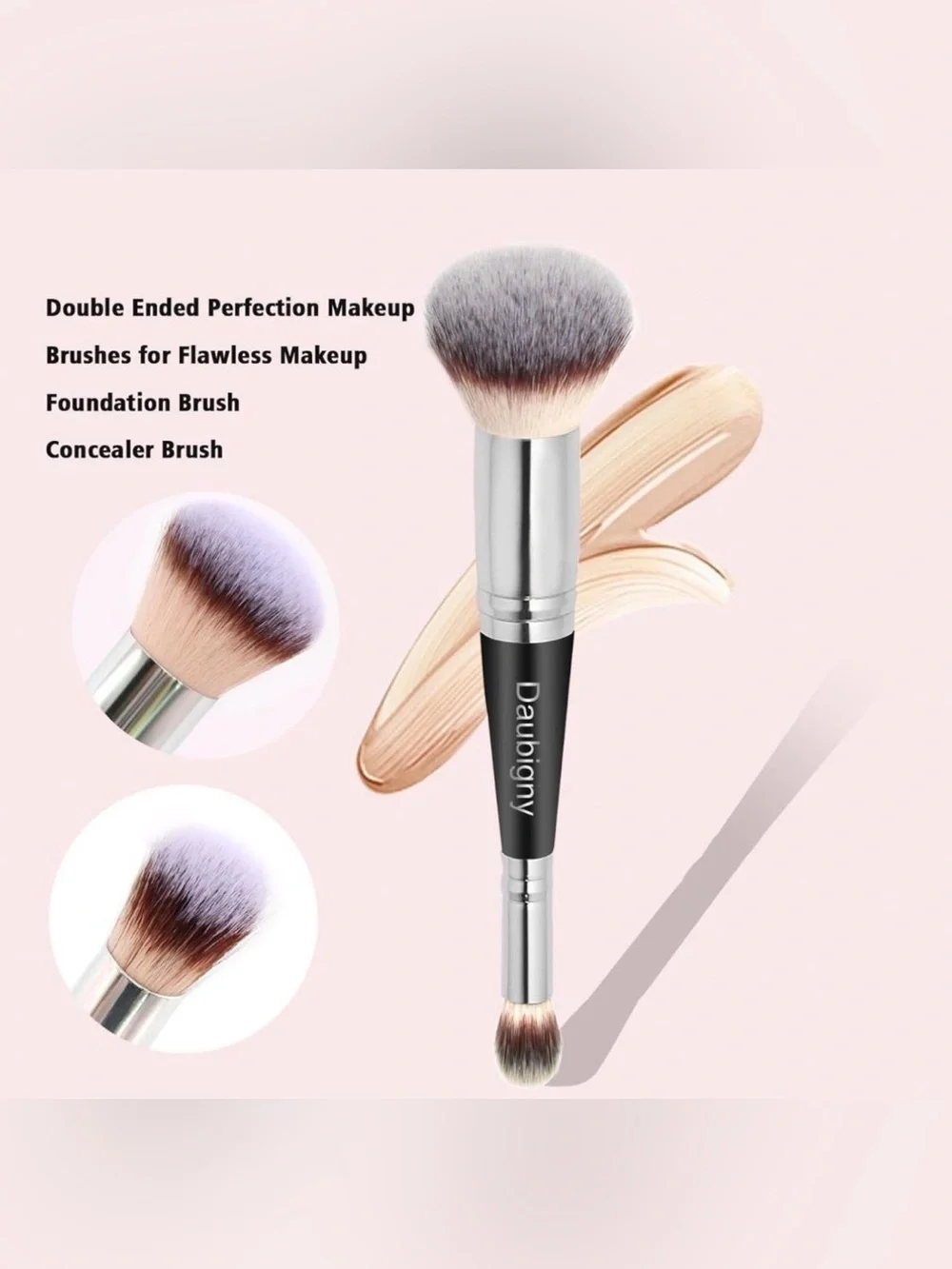 Daubigny Makeup Brushes Dual-ended Foundation Brush Concealer Brush